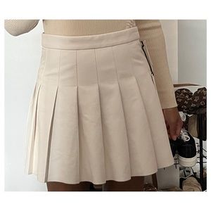 Aritzia White Vegan Leather Tennis Skirt